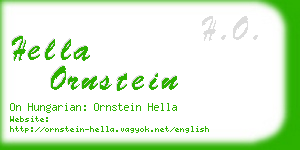 hella ornstein business card